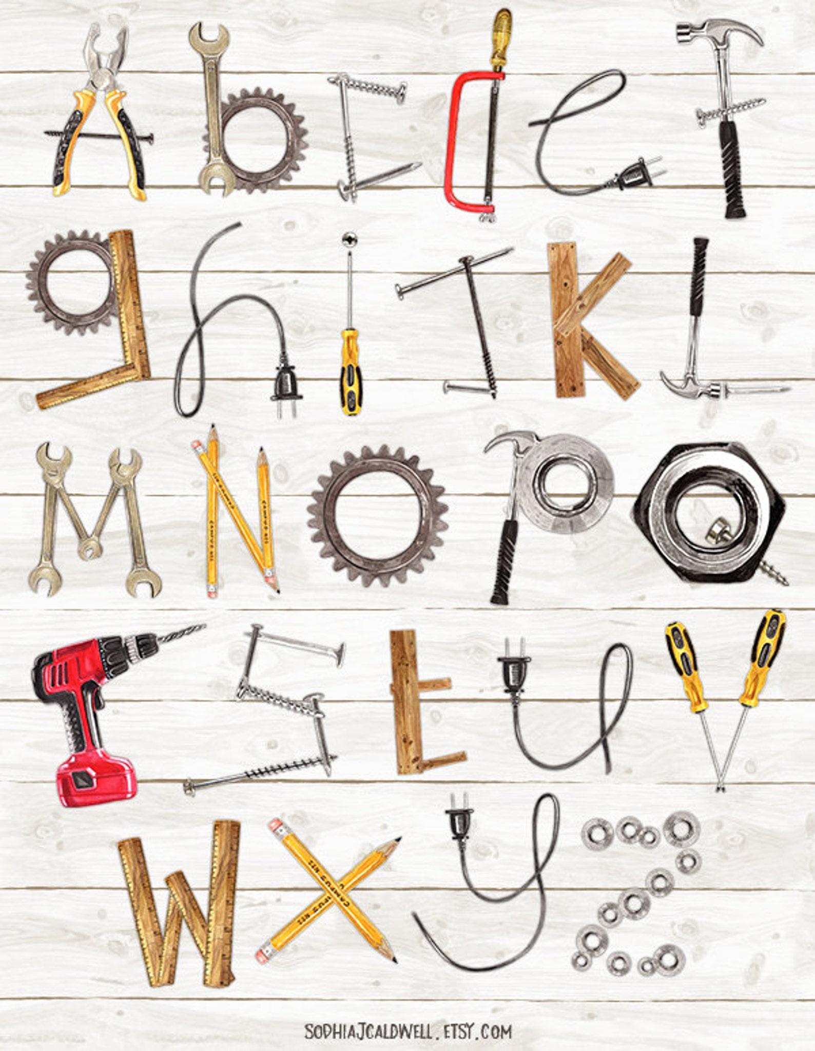 Alphabet Clipart Aquarell Werkzeug Clipart Namen Buchstaben Etsy