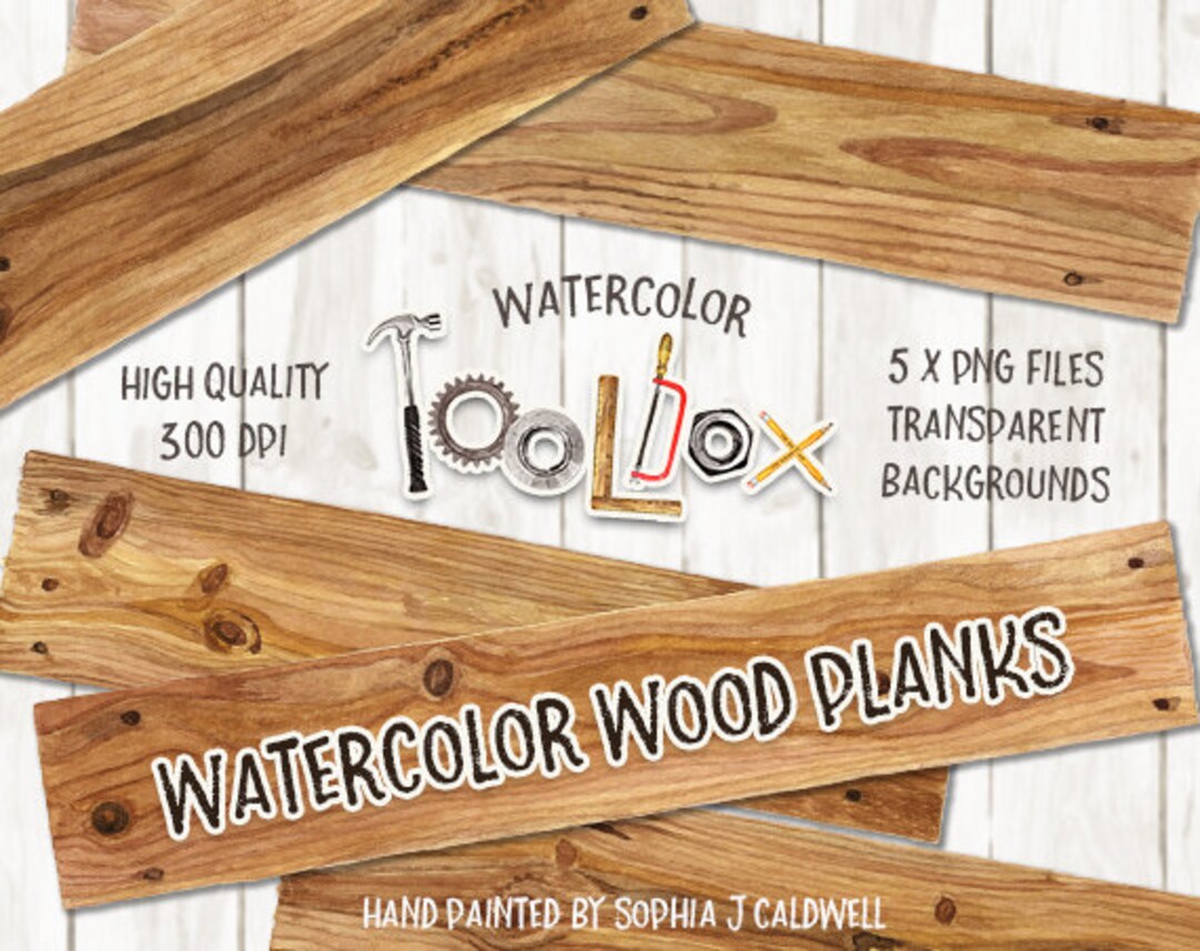 Watercolor Wood Clipart, Digital Elements, Wood Digital Paper, Clip Art ...