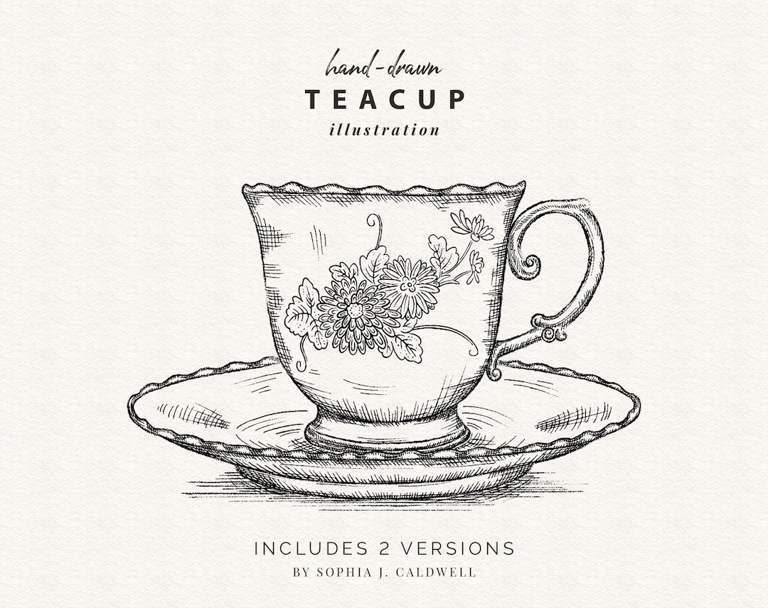 Vintage Teacup and Saucer PNG, Digital Stamp Instant Download, Hand Drawn Clip  Art, Ink Line Drawing, Commercial Use OK, Shabby Chic Sketch - Etsy Israel, image size:1080x856