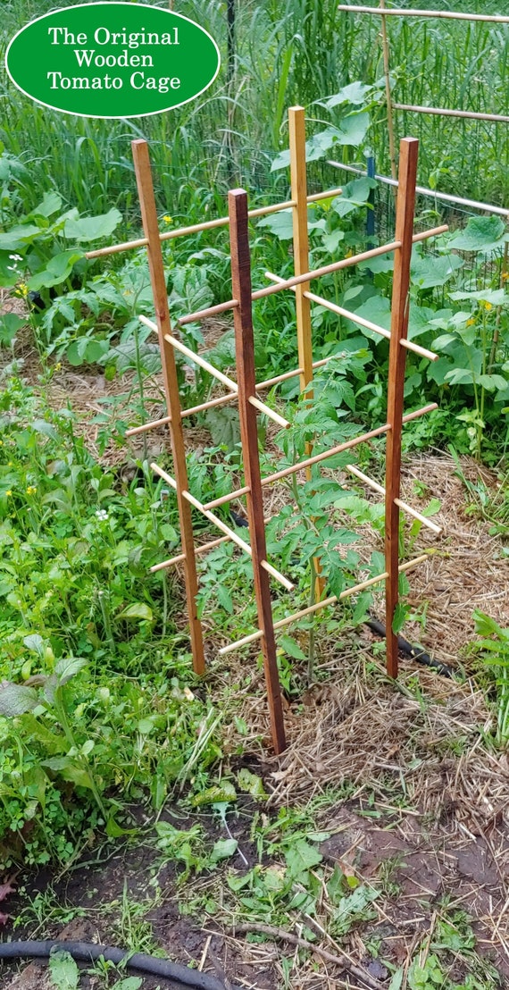 Oak Tomato Cage Sturdy Elegant Easy Assembly & Storage Etsy Australia