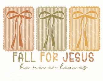 Fall for Jesus PNG: Autumn Christian Sublimation Design (Digital Download)