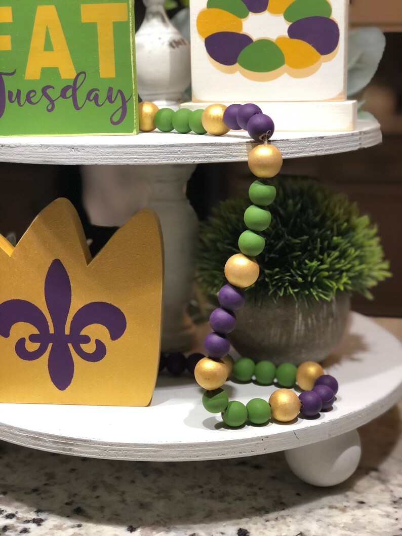 mardi gras tiered tray