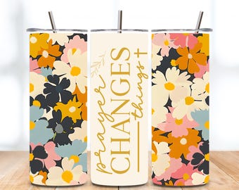 Floral Christian Tumbler Wrap: Inspirational Bible Verse (Digital Download)