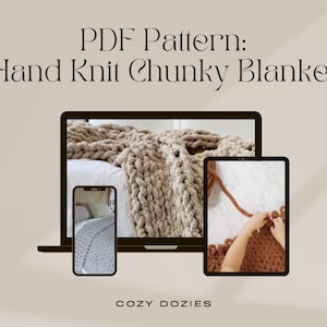 PDF-patroontutorial: grof gebreide deken | Gezellig handgemaakt knutselen | Creëer je eigen deken | DIY-knutselproject | Uniek cadeau-idee