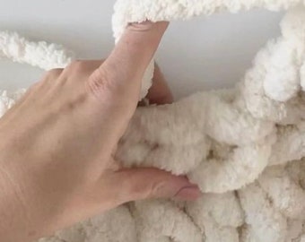 Tweelingformaat | DIY Bed Runner Grof Breipakket | Knutselcomfort | Garen en instructies inbegrepen | Handgemaakte ambacht |