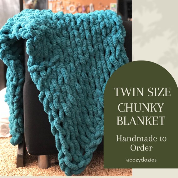 Twin size chunky knit blanket new arrivals