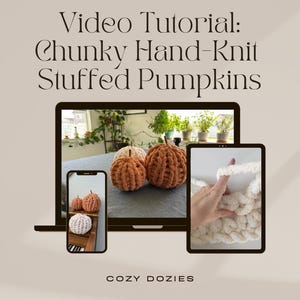 Chunky Knit Pumpkin Pouf Video Tutorial: Hand-Knitted Pillow DIY (PDF)