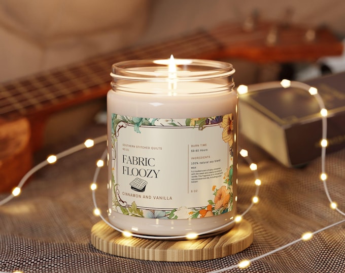 Scented Soy Candle: Fabric Floozy Quirky Quilter Gift