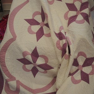 Vintage Purple and White Quilt