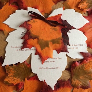 Faire-part d'automne - Faire-part de mariage - Faire-part de feuilles d'automne - Mariage d'automne - Mariage d'automne - Mariage rustique - Feuilles