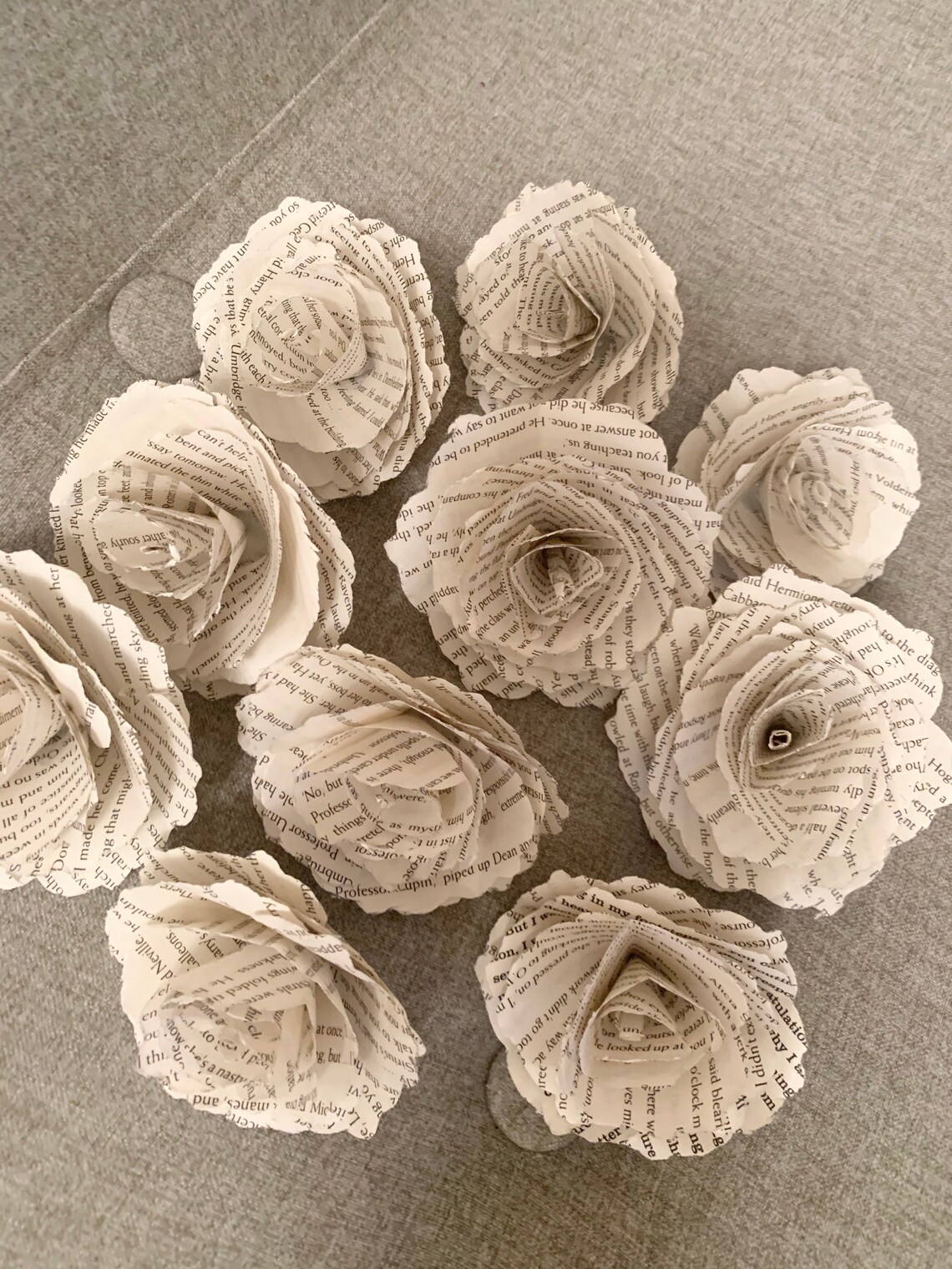 10 individual roses. Harry Potter books Etsy