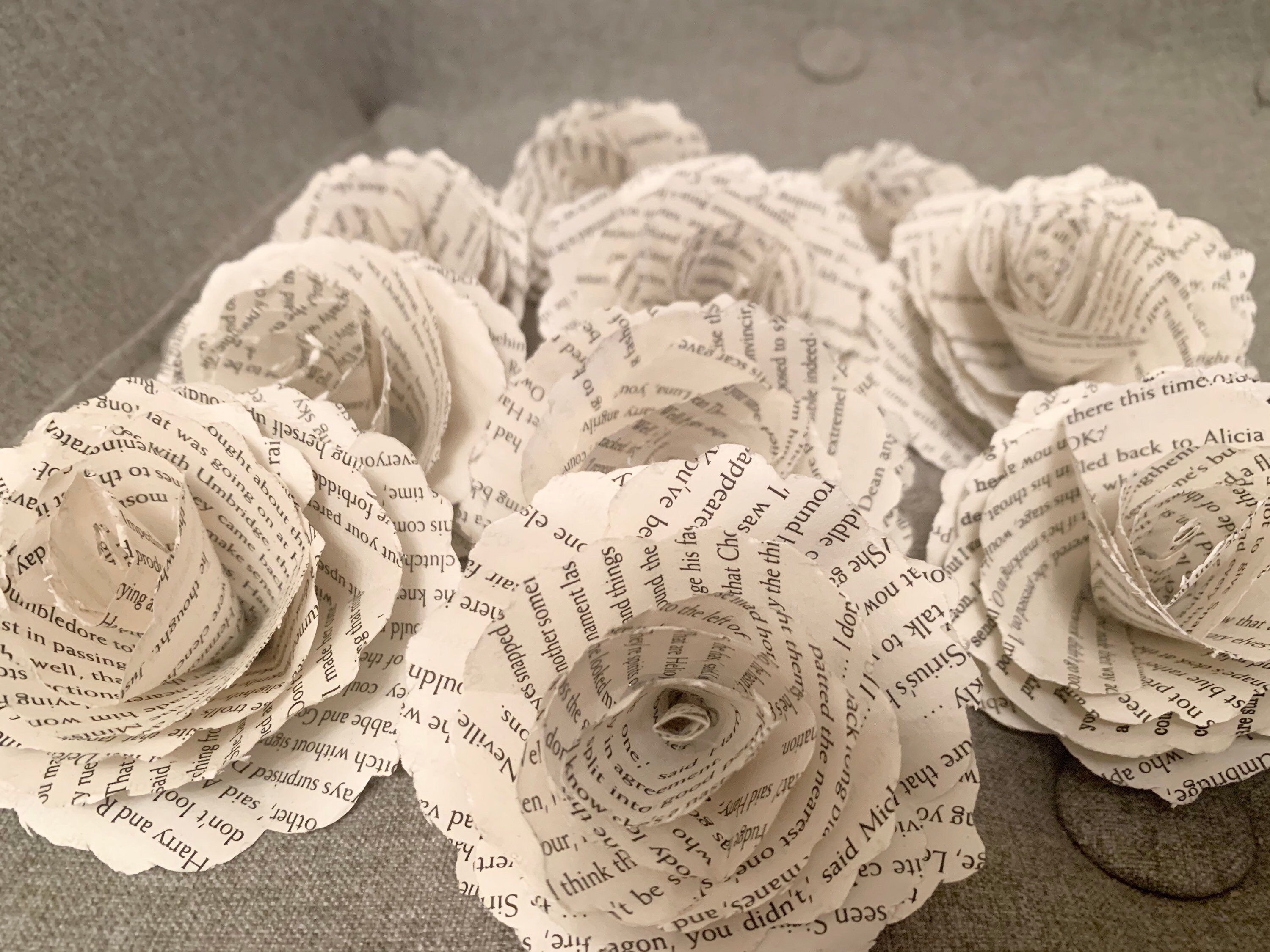 10 individual roses. Harry Potter books Etsy