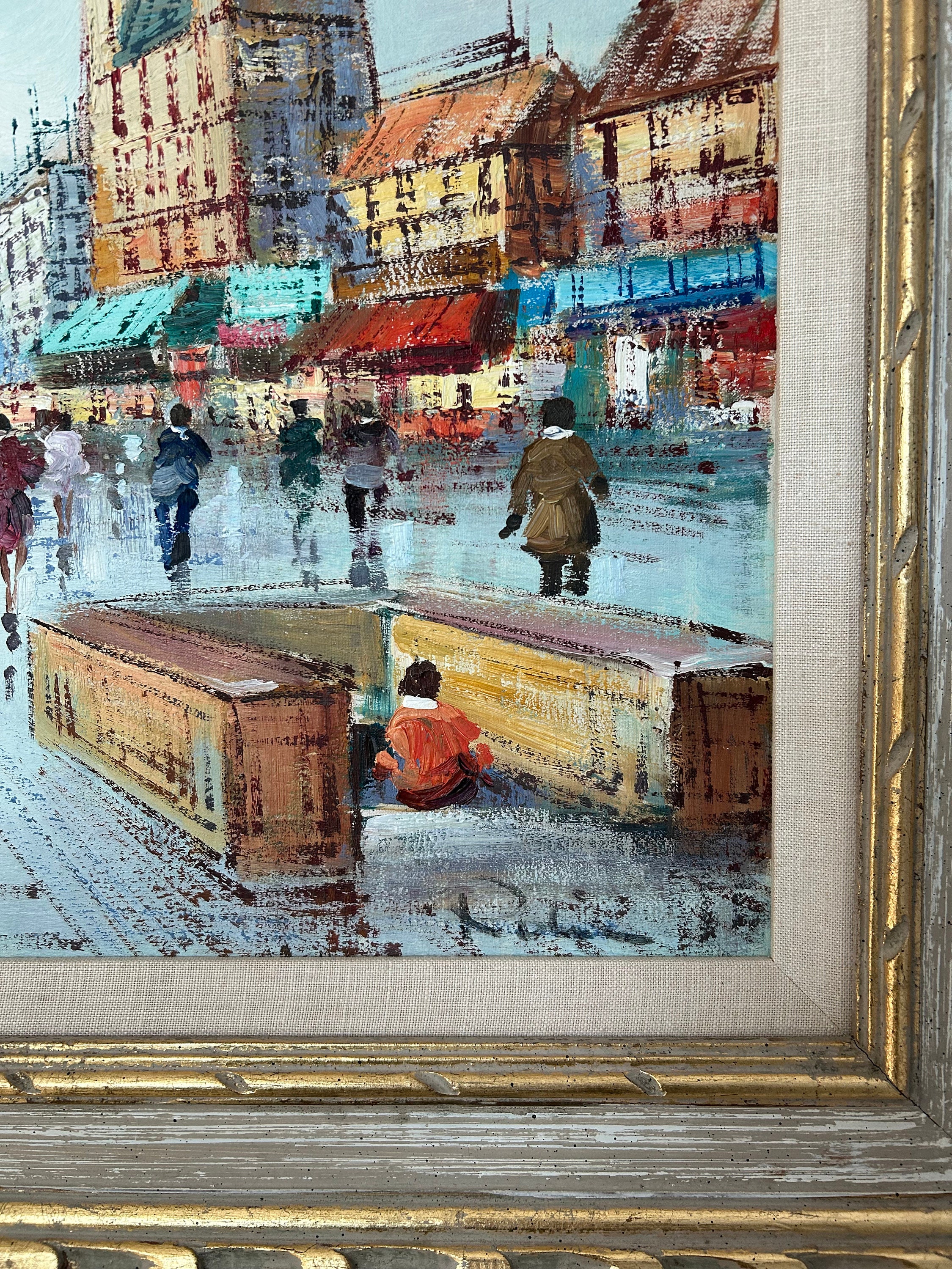 Framed Mid Century Vintage Oil Painting of Paris on Canvas - Etsy
