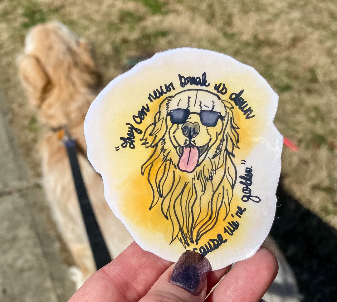 Golden Retriever Waterproof Vinyl Decal Sticker Etsy