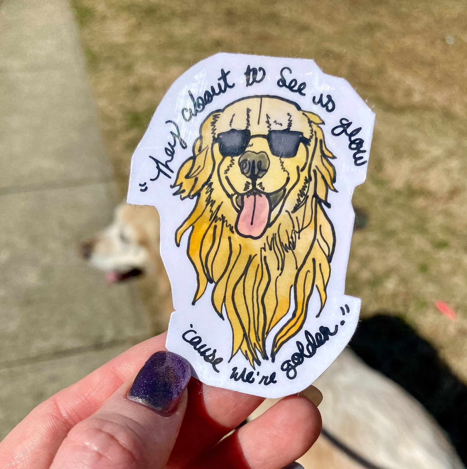 Golden Retriever Waterproof Vinyl Decal Sticker Etsy