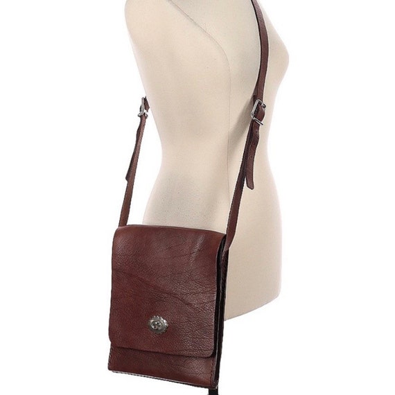 Handmade western brown leather messenger bag - image 10