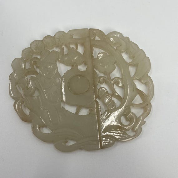 Antique Chinese Hand Carved Nephrite Jade Belt Buckle - Etsy display picture 1