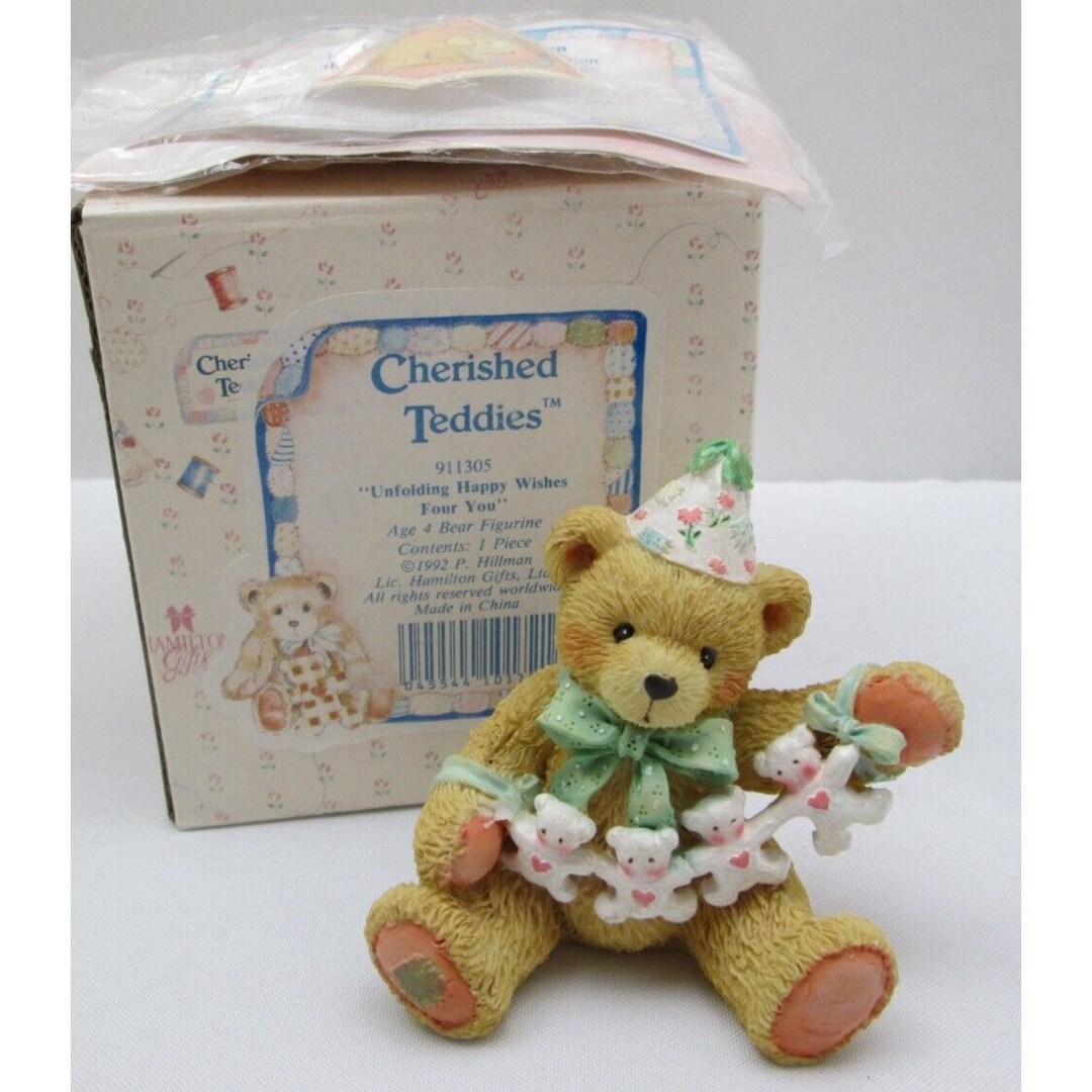 Cherished Teddies Bear Figurine 1992 Age 4 Bear 911305 BOX