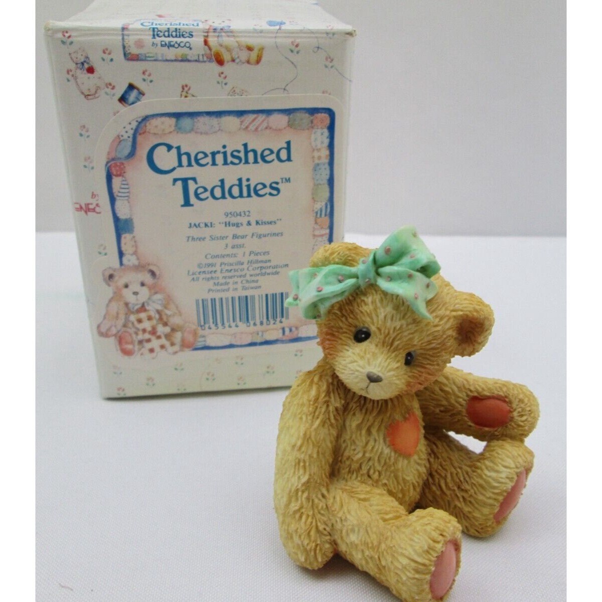 Cherished Teddies Bear Figurine 1991 Jacki 950432 BOX Etsy