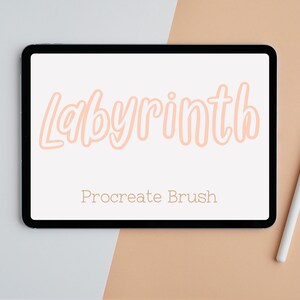 Pennello Labyrinth Procreate / Lettering iPad / Procreate / Download istantaneo / Handlettering