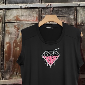 Pink Diamond/Graphic Tank Top/Gift for Her/Girl's best friend/Black Muscle Tank