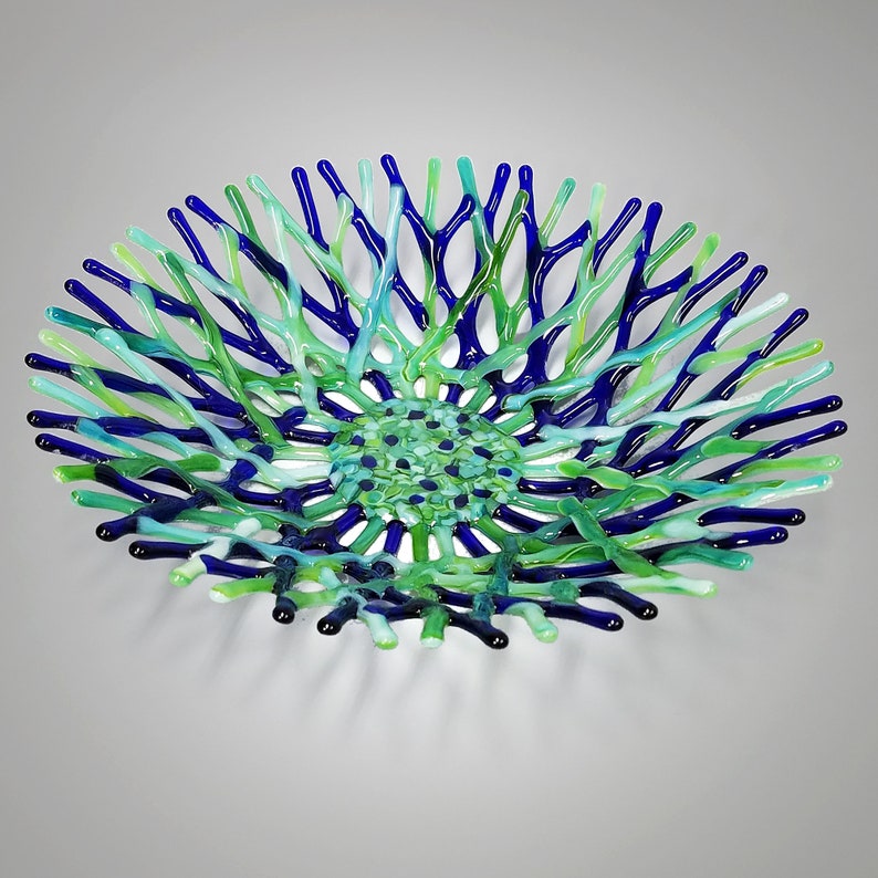 Fused Glass Art Sea Coral Bowl Ocean Life Beach Themed Etsy