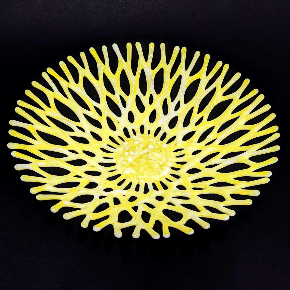 Beach Glass Art Coral Bowl Beach Themed Glass Art Gifts & Etsy