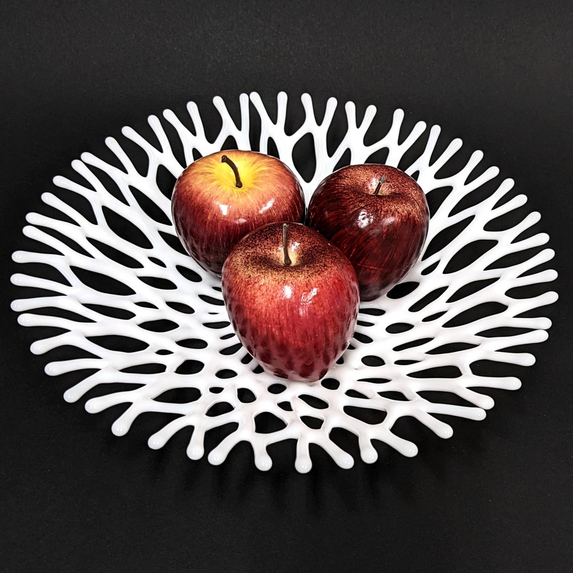 Fused Glass Art White Coral Bowl Ocean Life Sea Glass Bowl Etsy