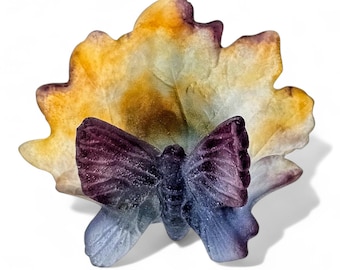 Daum Nancy Pate De Verre Art Glass Butterfly Leaf Dish – Signed France