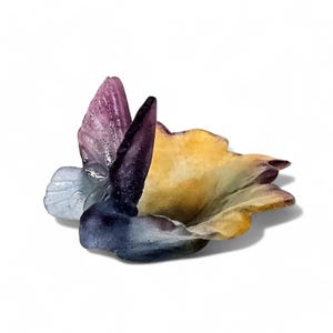 Daum Nancy France Pate De Verre Butterfly on Leaf Dish Made in France - Signed