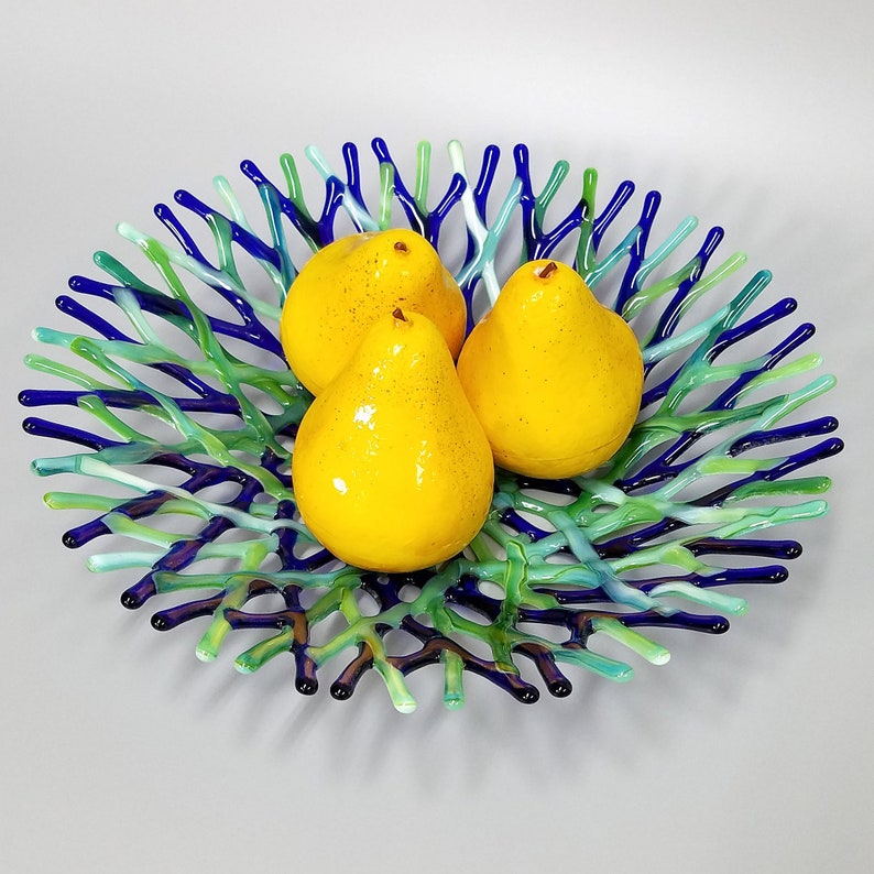 Fused Glass Art Sea Coral Bowl Ocean Life Beach Themed Etsy