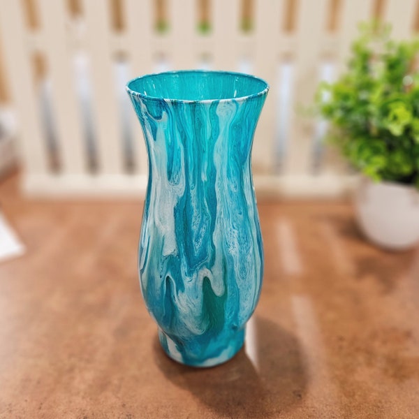 Teal Flower Vase Etsy