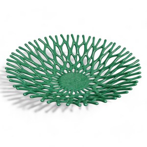 Fused Glass Art Coral Bowl | Ocean Life | Beach Themed Coffee Table Decor in Jade Green | Unique Gift Ideas