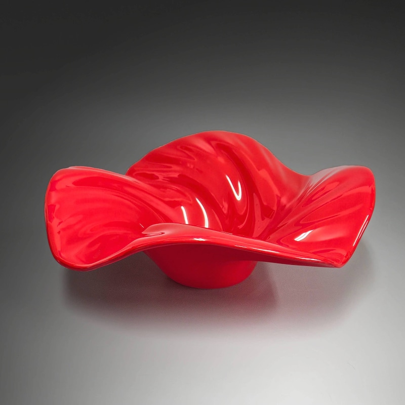 Red Glass Bowl - Etsy