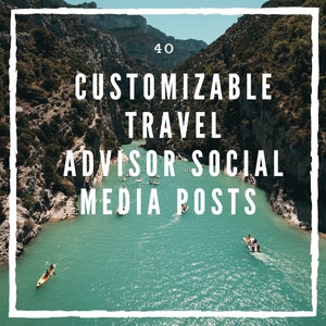 EDITABLE 40 Travel Agent Travel Advisor Instagram Posts Templates for Travel Planners | Travel Posts | Travel Quotes | Travel Templates