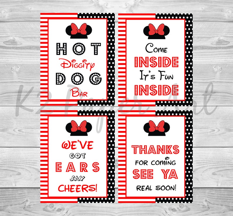 Hot Diggity Dog Bar Sign Minnie Mouse Hot Dog Sign Minnie | Etsy