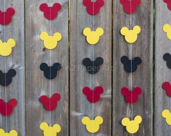 Mini Y Mikey Mouse Inspirada en Negro y Rojo Garland Kit Niños Fiesta De Cumpleaños Mini Y Mikey Mouse Inspirada en Negro y Rojo Garland Kit Niños Fiesta De Cumpleaños