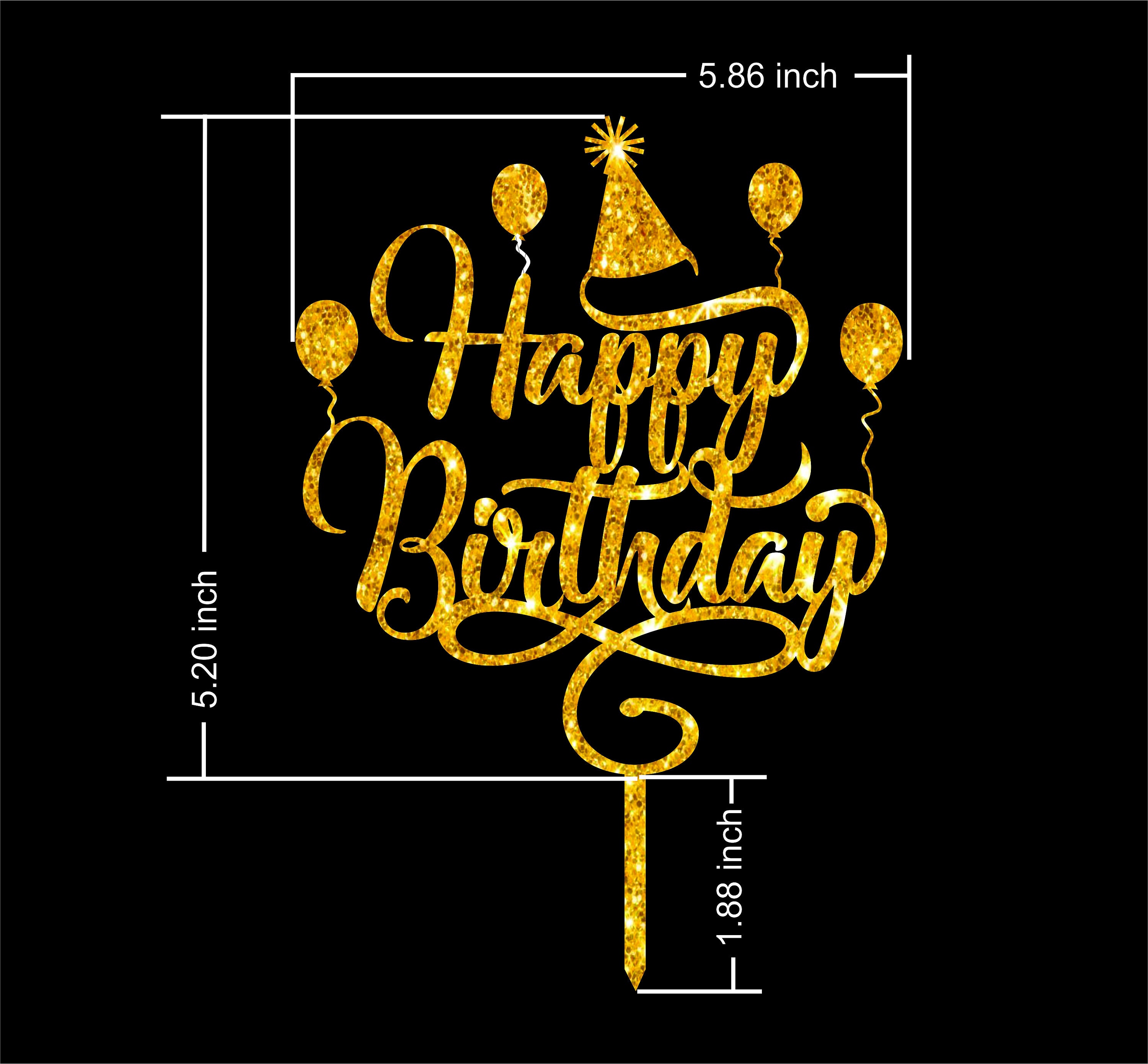 Dad Acrylic Mirror Shiny Cake Topper Gold Happy Birthday Mom Dad Acrylic Mirror Shiny Cake Topper Gold Happy Birthday Mom