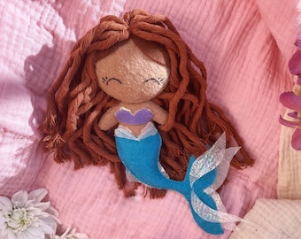 Little Mermaid pluch, New Sea Princess Mermaid with dreadlocks, African American Little Mermaid, Little Mermaid Princess Doll