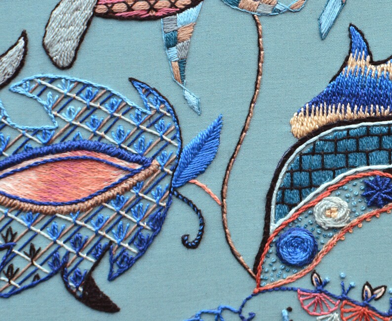 Crewel Embroidery Kit Inspirations Kit De Broderie Crewel Etsy