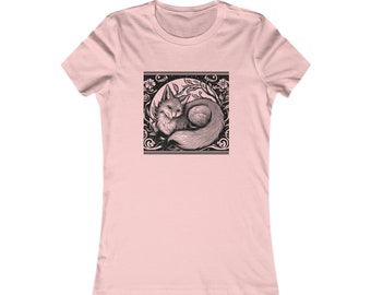 Ladies Fit Art Nouveau Fox Vixen Tee