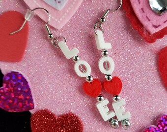 Heart Earrings, Valentine Earrings, Earrings, Love Earrings, Love, Heart