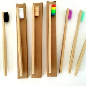Cepillo de dientes de bambú / cerdas suaves / zerowaste / conjunto de cepillo de dientes / biodegradable / natural / ecológico / productos de bambú / embalaje de papel / cuidado dental