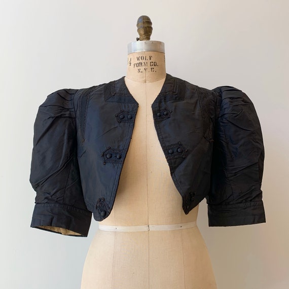 Gibson Girl Cropped Jacket ~ Antique 1890s Puff Sl