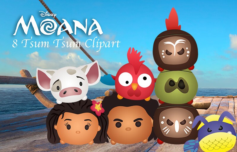 Moana Tsum Tsum 8 High Resolution Digital Clipart Moana Etsy