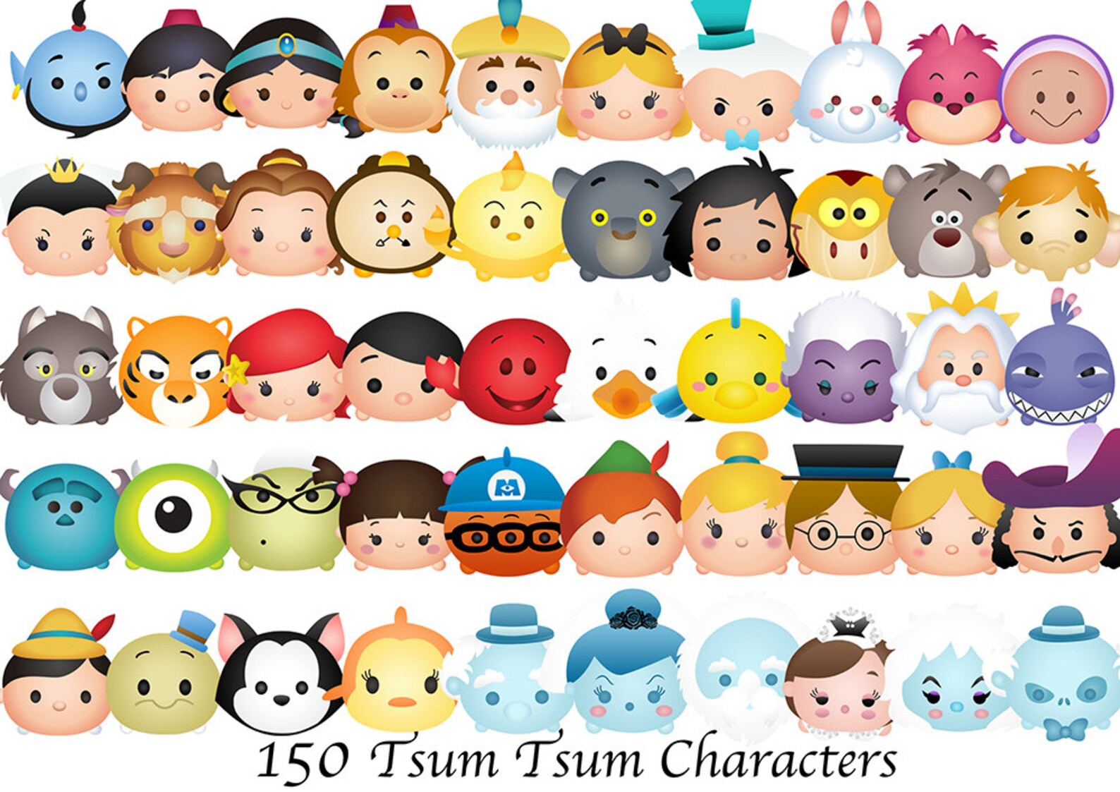 Tsum Tsum Characters. 150 High Resolution Digital Clipart. Etsy