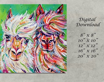 Llama, Arte Lama, Download, Stampa Lama, Stampa alpaca, Stampabile, Arte murale alpaca, Decorazione alpaca, Decorazione Lama, Pittura Lama, Alpaca