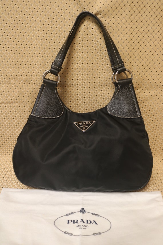 PRADA Leather mini shoulder bag Black 