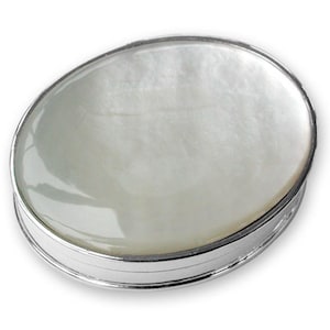 Sterling silver MOP Oval tooth/pill box