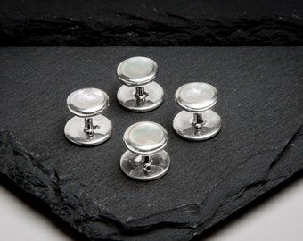 Mother of Pearl Sterling Silver Shirt Studs x4